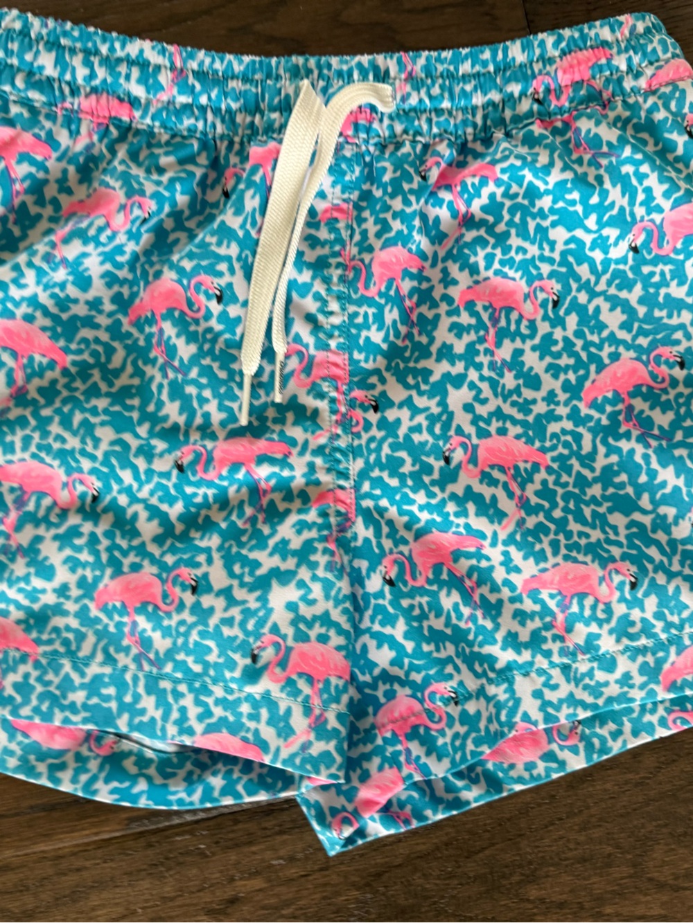 chubbies Pink and Teal Flamingo Swim Shorts